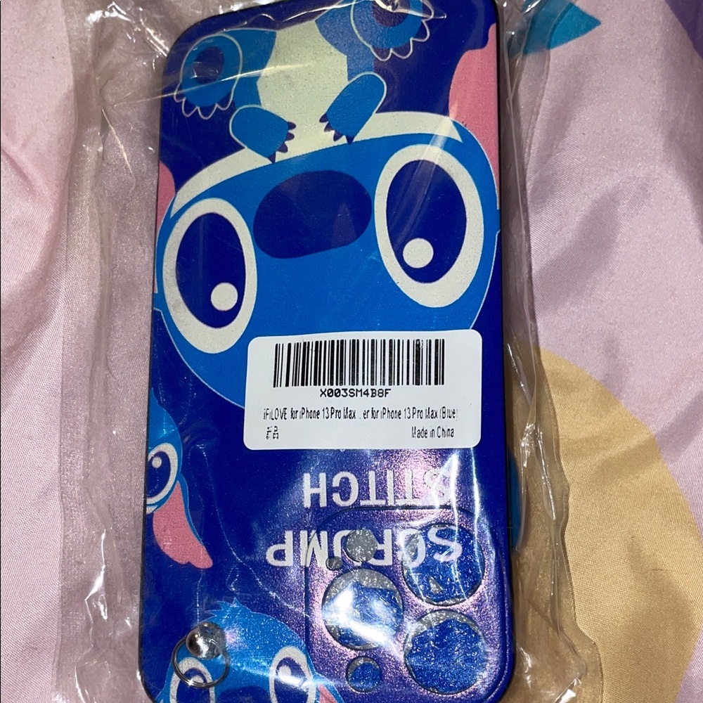 Blue Cartoon Character Stitch iPhone 13 pro max Case